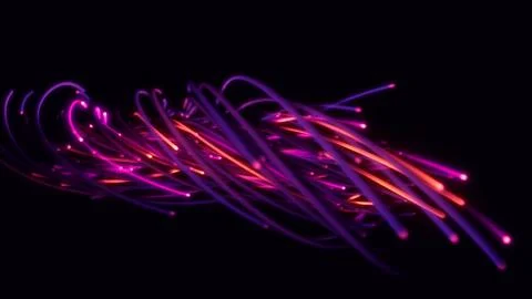 3D rendering of a colorful abstract background of strings Stock Illustration