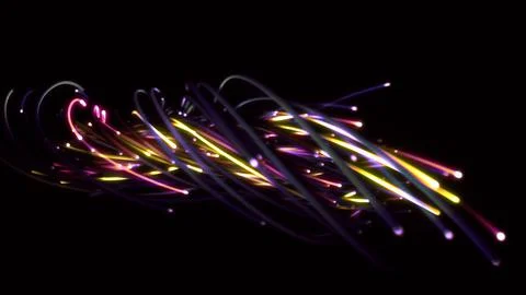 3D rendering of a colorful abstract background of strings Stock Illustration