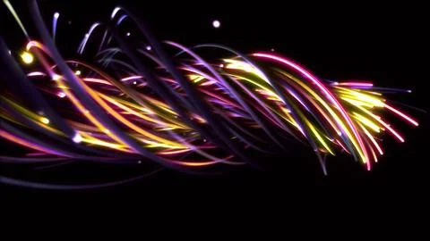 3D rendering of a colorful abstract background of strings Stock Illustration