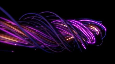 3D rendering of a colorful abstract background of strings Stock Illustration