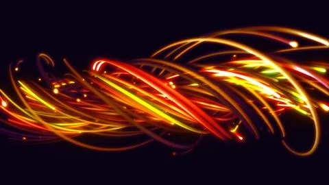 3D rendering of a colorful abstract background of strings Stock Illustration