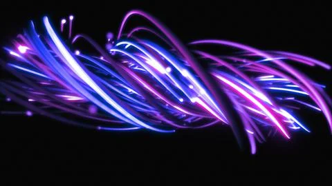 3D rendering of a colorful abstract background of strings Stock Illustration