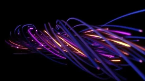 3D rendering of a colorful abstract background of strings Stock Illustration