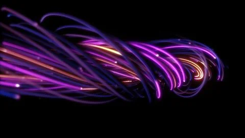 3D rendering of a colorful abstract background of strings Illustrazione stock
