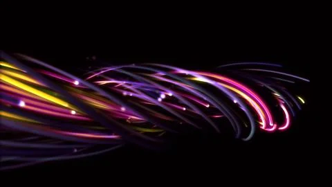 3D rendering of a colorful abstract background of strings Stock Illustration