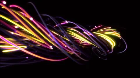 3D rendering of a colorful abstract background of strings Stock Illustration