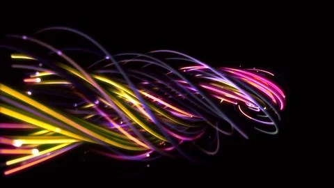 3D rendering of a colorful abstract background of strings Illustrazione stock