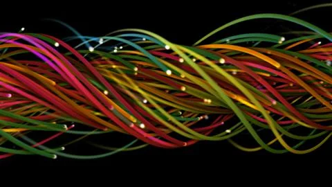 3D rendering of a colorful abstract background of strings 스톡 일러스트