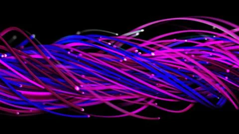 3D rendering of a colorful abstract background of strings Stock Illustration