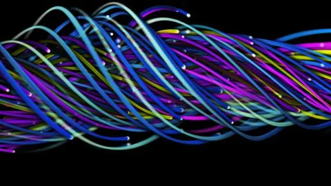3D rendering of a colorful abstract background of strings Stock Illustration
