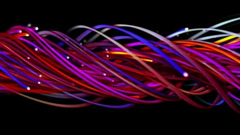3D rendering of a colorful abstract background of strings Stock Illustration
