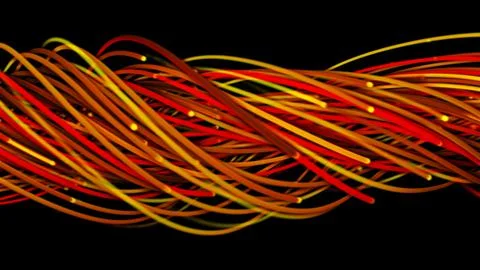 3D rendering of a colorful abstract background of strings Stock Illustration