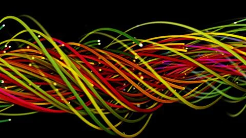 3D rendering of a colorful abstract background of strings Illustrazione stock