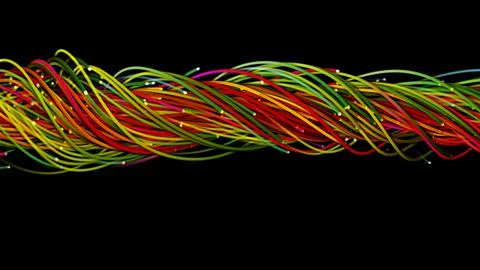 3D rendering of a colorful abstract background of strings Stock Illustration