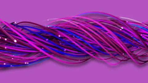 3D rendering of a colorful abstract background of strings Stock Illustration