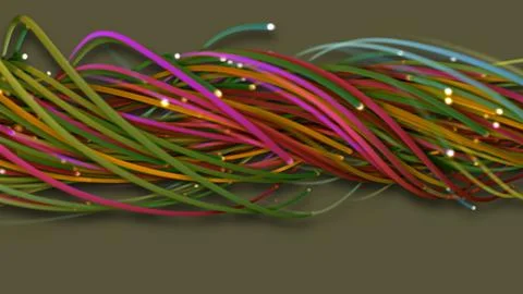 3D rendering of a colorful abstract background of strings Stock Illustration