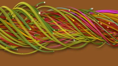 3D rendering of a colorful abstract background of strings Stock Illustration