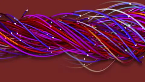 3D rendering of a colorful abstract background of strings Stock Illustration