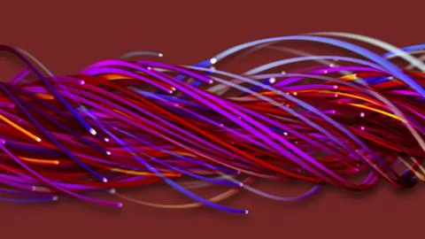 3D rendering of a colorful abstract background of strings Stock Illustration