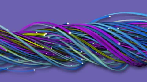 3D rendering of a colorful abstract background of strings Stock Illustration