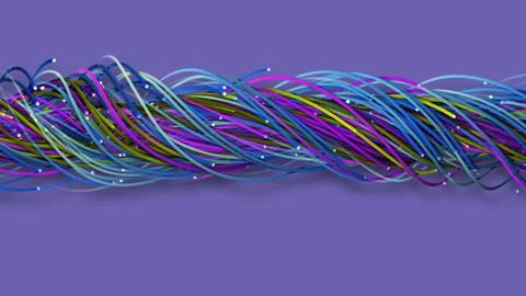 3D rendering of a colorful abstract background of strings Stock Illustration