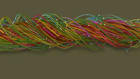 3D rendering of a colorful abstract background of strings Stock Illustration