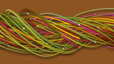 3D rendering of a colorful abstract background of strings Stock Illustration
