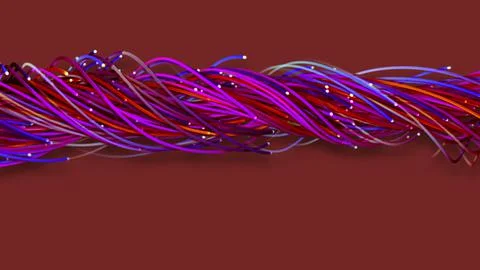 3D rendering of a colorful abstract background of strings Stock Illustration