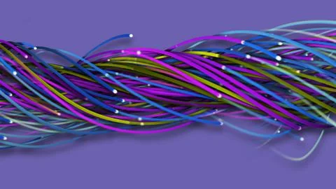 3D rendering of a colorful abstract background of strings Stock Illustration