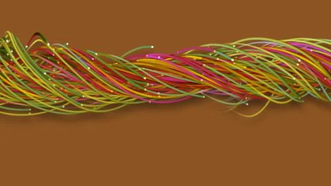 3D rendering of a colorful abstract background of strings Stock Illustration