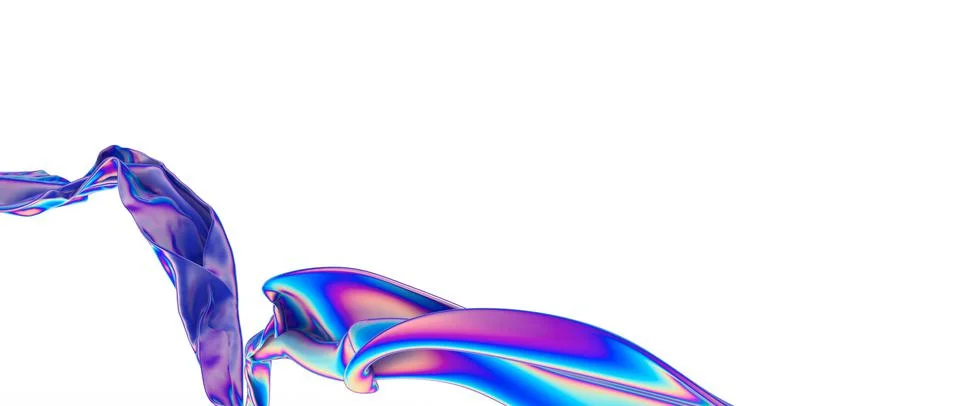 3D rendering of colorful abstract twisted shapes in motion for background Stock Illustration