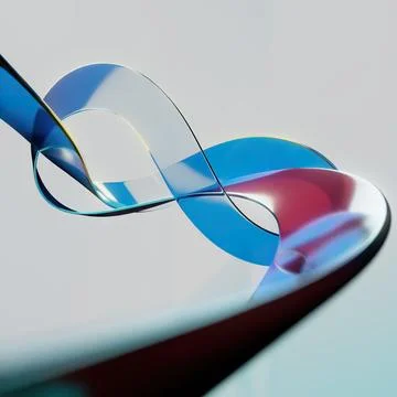 3D rendering.of colorful display of translucent with refraction art design Stock Illustration