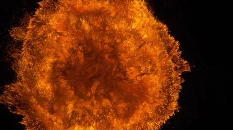3D rendering of a colorful explosion. Bright colors and fiery color transitio Stock Illustration