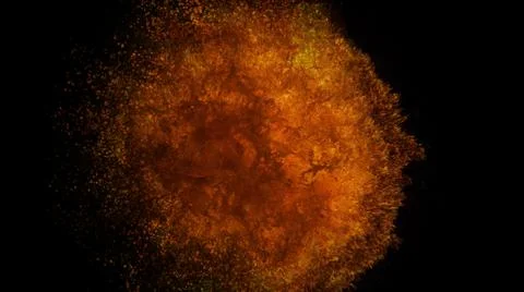 3D rendering of a colorful explosion of fiery particles. Bright colors and fi Stockillustratie