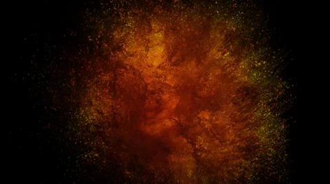 3D rendering of a colorful explosion of fiery particles. Bright colors and fi Stockillustratie