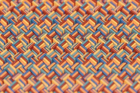 3D rendering. Colorful   geometric pattern.  Minimalistic pattern of simple s Stock Illustration