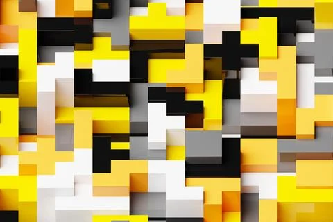 3D rendering. Colorful   geometric pattern.  Minimalistic pattern of simple s Stock Illustration