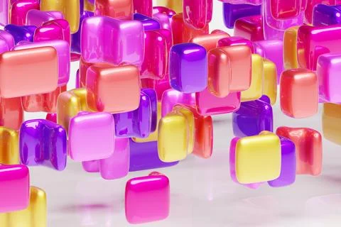 3D rendering. Colorful   geometric pattern.  Minimalistic pattern of simple s 스톡 일러스트