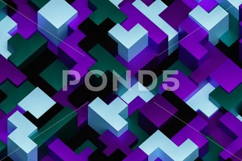 3D rendering. Colorful   geometric pattern.  Minimalistic pattern of simple s 스톡 일러스트