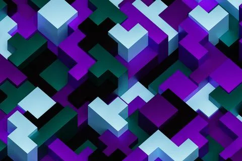 3D rendering. Colorful   geometric pattern.  Minimalistic pattern of simple s 스톡 일러스트