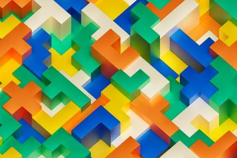 3D rendering. Colorful   geometric pattern.  Minimalistic pattern of simple s Stock Photos