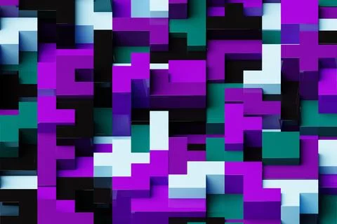 3D rendering. Colorful   geometric pattern.  Minimalistic pattern of simple s Stock Photos