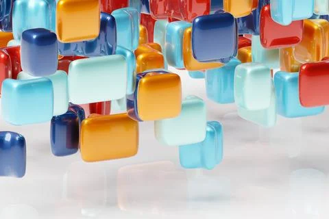 3D rendering. Colorful   geometric pattern.  Minimalistic pattern of simple s Foto stock