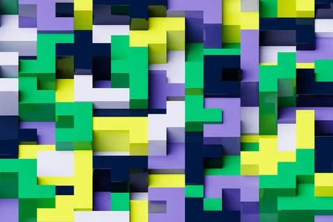 3D rendering. Colorful   geometric pattern.  Minimalistic pattern of simple s Stock Photos