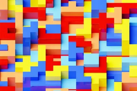 3D rendering. Colorful   geometric pattern.  Minimalistic pattern of simple s Stock Photos