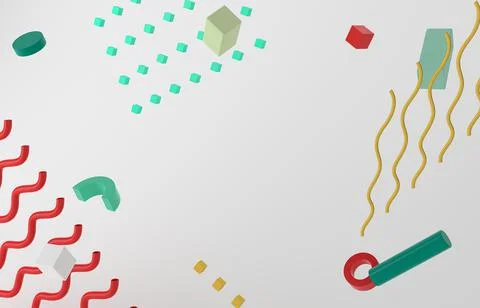 3d rendering Colorful geometric on white background. Christmas banner sale ge イラスト素材