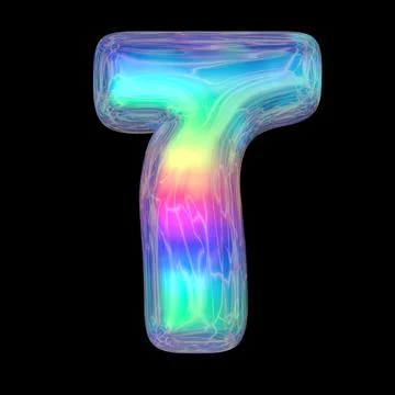 3d rendering colorful glossy liquid 3d volumetric letters on black. Bubble Stock Illustration