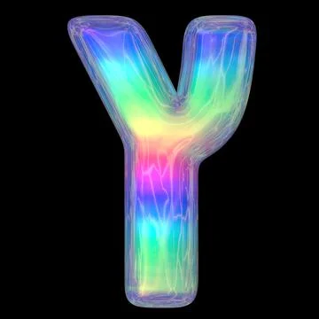 3d rendering colorful glossy liquid 3d volumetric letters on black. Bubble Stock Illustration