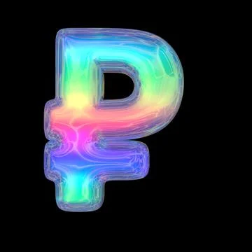 3d rendering colorful glossy liquid 3d volumetric letters on black. Bubble Stock Illustration