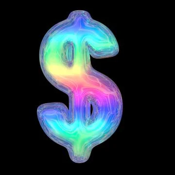 3d rendering colorful glossy liquid 3d volumetric letters on black. Bubble Stock Illustration